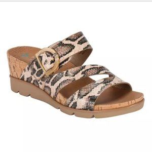 New Baretraps Laralee Wedge Slide Leopard Print Sandal 8.5